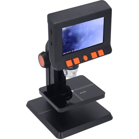 Microscope numérique LCD P110, grossissement 1000x, pour la biologie, avec objectifs numériques et de microbiologie, écran IPS 4,3 pouces à 8 LED, résolution 1920 x 1080p, compatible Windows et Mac OS (1/5)