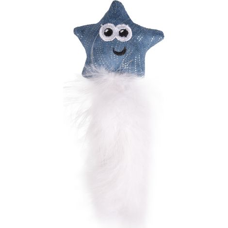 Jouet Etoile Medy bleu taille 7 x 19 cm pour chat - Flamingo