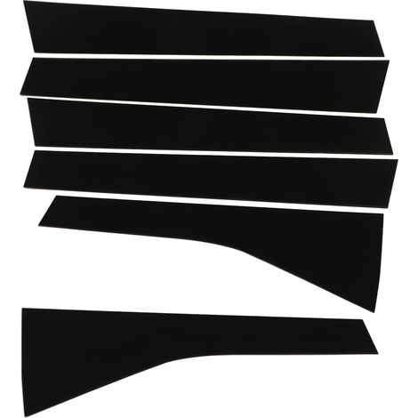 6 pièces de garniture de montant de porte et de fenêtre en polycarbonate noir brillant, remplacement pour JAZZ 2008-2013 (1/5)