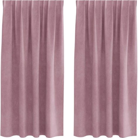 Cortinas opacas 2 uds. Rosa Oscuro 140 x 175 cm Terciopelo vidaXL (1/5)