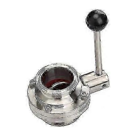 Vanne papillon sanitaire en acier inoxydable SS304, diamètre extérieur 64 mm x 51 mm (2 pouces), raccord à triple collier, compatible avec le brassage amateur et la production laitière - Yvan (1/5)