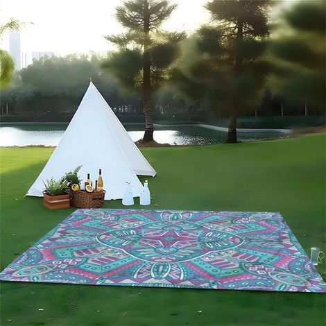 Couverture de pique-nique en plein air, tapis de pique-nique, grand tapis de camping, plage, randonnée, voyage, concerts en famille, facile à utiliser (1/5)