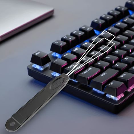 Extracteur de touches polyvalent – Extracteur d'axe métallique en fil d'acier pour clavier mécanique, Outil de nettoyage et de remplacement de touches, 1 pièce (1/4)