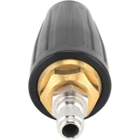 Pressure Washer Turbo Nozzle 1/4in Quick Connect Ceramic Core Copper 3000PSI Rotating Black