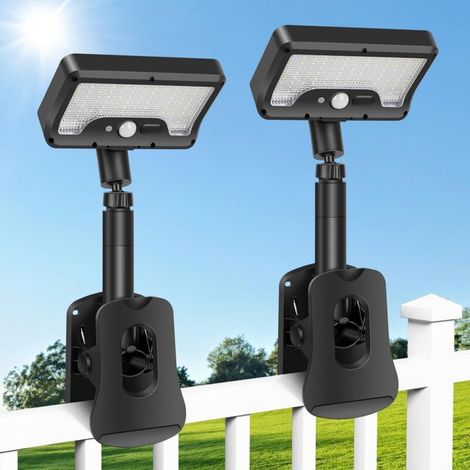 Luci solari da giardino, faretti solari a LED per esterni, luce tricolore con telecomando, impermeabili (IP65), luci solari a morsetto, illuminazione solare per giardino e patio