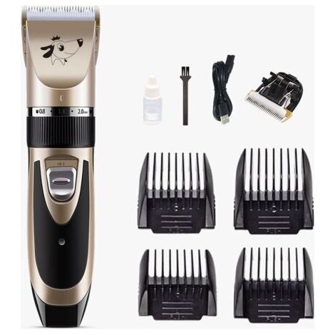 Tondeuse Chien Professionnel Poil Long Epais Animal Silencieux Rechargeable Electrique Tondeuse pour Chien et Chat Dog Clipper Kit,