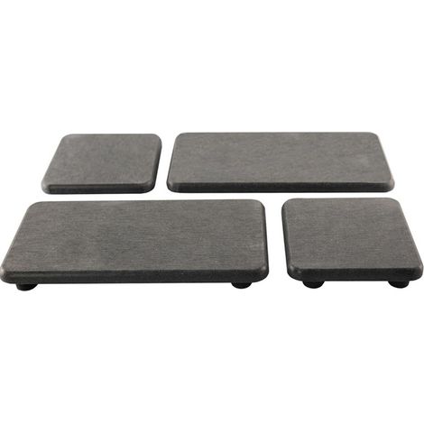 4 plateaux de séchage en pierre de diatomite, pour évier et salle de bain, dimensions variées, antidérapants avec patins silicone (1/5)
