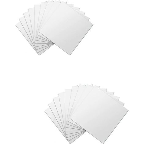 Set di 18 adesivi a specchio, adesivi a specchio quadrati, decorazione a specchio da parete argento 15 x 15 cm (1/5)