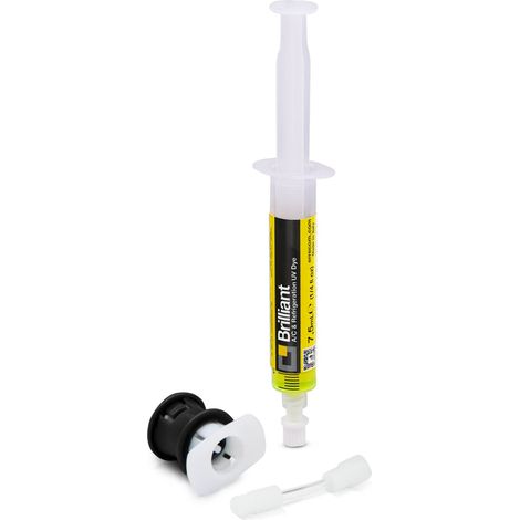 Errecom Brilliant - 7,5 ml, Tracciante UV per individuare Perdite di Gas Refrigerante negli Impianti A/C Auto, Include Adattatore per valvola di Carica Lato Bassa Pressione Gas R134a (1/4)