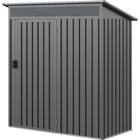 GFP Primeyard Caseta de jardín metálica 160x80x200 cm Cobertizo exterior gris (1/5)