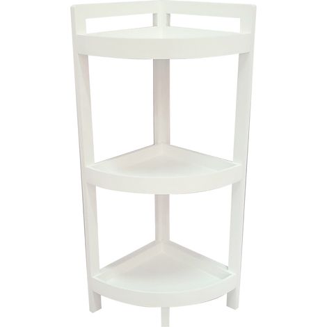 Libreria Scaffale Angolare 3 Ripiani Multiuso Scaffalatura Angolo Colore Bianco (1/5)