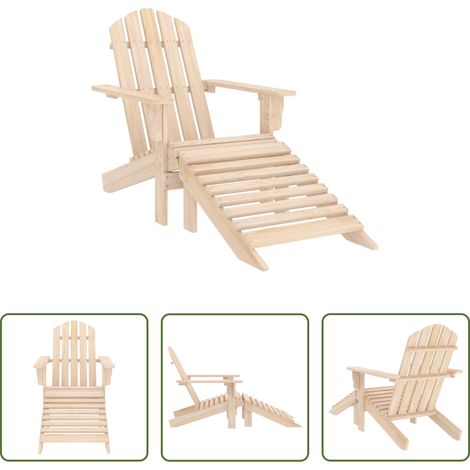 Chaise Adirondack - Chaise de jardin Adirondack avec pouf bois de sapin solide (1/5)