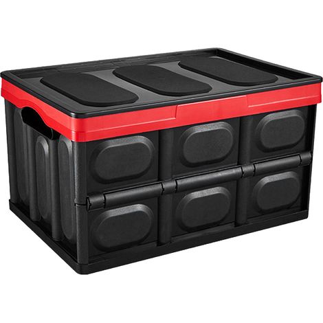 Contenitore portaoggetti per bagagliaio auto, organizer pieghevole, custodia in ABS di grande capacità per garage domestico, nero, 39x26,5x22 cm / 15,35x10,43x8,66 pollici