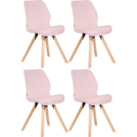 Lot de 4 chaises Luna Rose Velours (1/5)