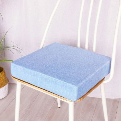 Coussin De Chaise - Mousse À Mémoire De Forme 3 cm - Pour Meubles De Patio Intérieur Extérieur - 40 x 40 cm - Bleu Ciel - 1 Pièce (1/5)