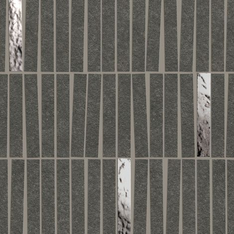 Mosaïque effet Pierre Quartzite Gris Carbone 9,6x1,5 cm Minibrick 35x29,2x0,9 cm Mat Venturo - Mur intérieur (vendu par carton de 0,6132 m²) - RO'MA CARRELAGE