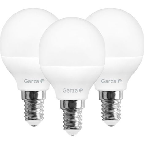 Bombilla ilumin esf. led garza e14 6w 470lm 4000k 3 pz