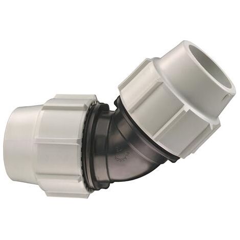 Coude 45° Egal à compression pour tube PE ø40 - Plasson
