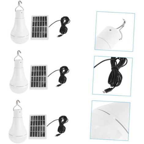 3er-Pack Solar-LED-Glühbirne, LED-Glühbirne, Solar-Glühbirne, Solarleuchte für den Außenbereich, Solarpanel, Hakenzahlung, Hakenzahlung, MUMU