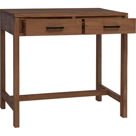 vidaXL Escritorio con cajones Natural Madera de teca maciza (1/2)