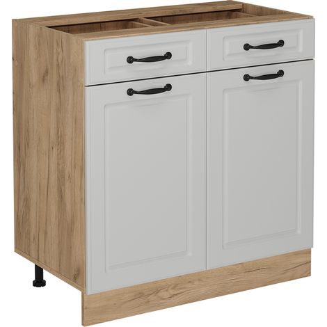 Meuble cuisine R-Line, Blanc campagne, 80cm sans PT, Vicco
