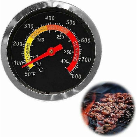 Filiyano-Thermomètre numérique pour barbecue en acier inoxydable avec couvercle rond, noir, 0-400 (1/5)