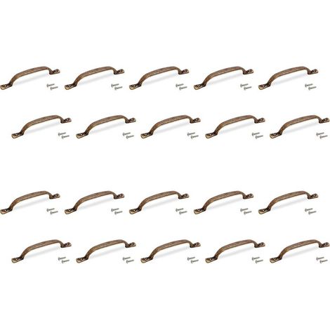 Emuca – Lot de 20 poignées de meuble Nairobi – Longueur 139mm – Entraxe 96mm – Zamak finition bronze – Vis M4 incluses (1/5)
