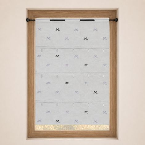 Modulable brodé à petits nœuds Gris clair 58x180 cm (1/2)