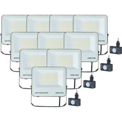Pack de 10 - Projecteur 100W IP65 CCT - 3000K/4000K/6000K - SILUMEN (1/4)