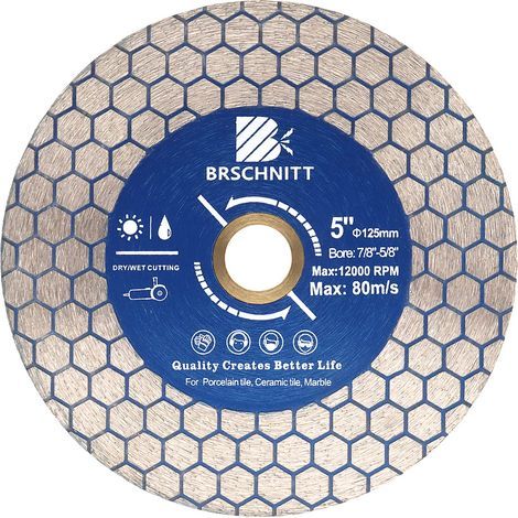 1 - Disque Diamant - Lame De Scie - Double Face Pour Porcelaine Céramique Marbre Granit Coupe Et Meulage Humide Ou Sec 125x25mm (1/5)