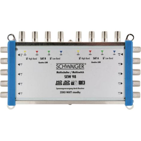 Schwaiger SEW98 531 SAT multiswitch Ingressi (Multiswitch): 9 (8 satellitare / 1 terrestre) Numero utenti: 8 Funzione S (1/2)