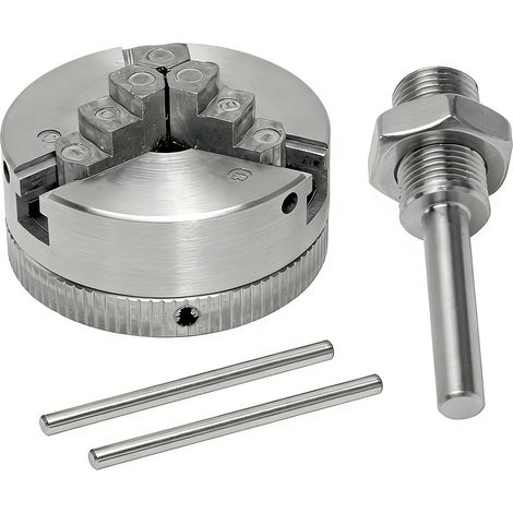 Mandrin de Tour à Bois, M12 Mini Tour en Alliage de Zinc, 3 Mors Mandrin Manuel Perceuse Électrique Bielle, pour Travail Bois Métal Machines Outils