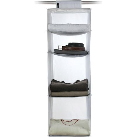 Wandorganizer für den Kleiderschrank mit 4 Regalen - platzsparend, 13 x 350 x 390 mm