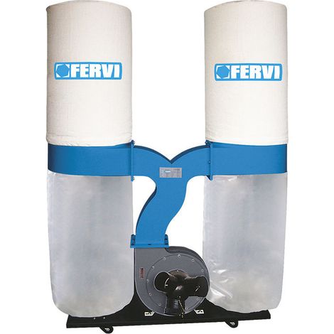 Aspirador de virutas con doble bolsa y carro de 230 V Fervi 0496