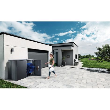 CONTENEDOR METALICO DE BASURA BIOHORT ALEX COLOR GRIS OSCURO METALIZADO (1/5)