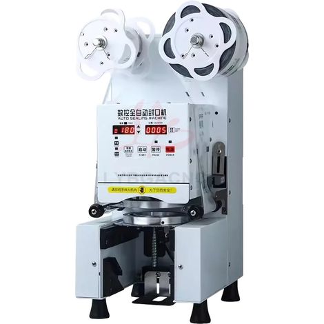 Sigillatrice automatica ad alte prestazioni per bevande come succhi di frutta, latte di soia e tè, colore bianco - 220V (1/2)