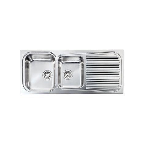 Lavello MATICO 116X50 2 vasche destre+ gocciolatoio ACCIAIO INOX (1/7)