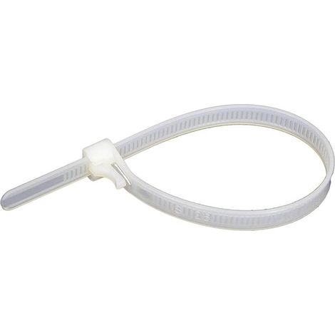 Lot de 25 serre-câbles en nylon Transparent 7,5 x 200 mm