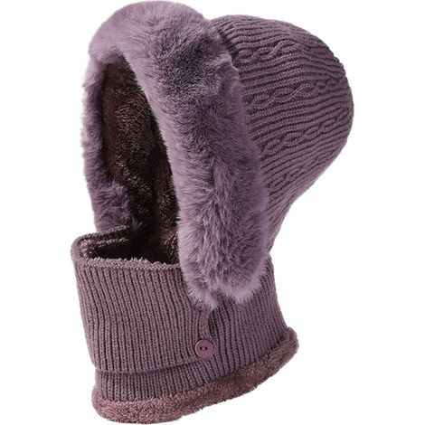 Balaclava - Doublure Polaire - Pour Ski Et Activités Hivernales - Tour De Tête 56-58 cm - Gris/Violet/Rose - 1 Pièce (1/5)