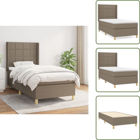 Boxspringbett mit Matratze Taupe 90x200 cm Stoff - Boxspringbett - Doppelbett - Bettenrahmen - Schlafraum - Liegekomfort