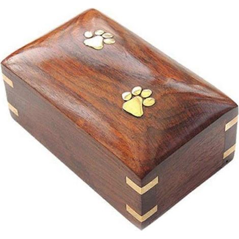 Urne funéraire pour animaux de compagnie, boîte à souvenirs pour animaux de compagnie avec motif de griffes, cercueils funéraires en bois