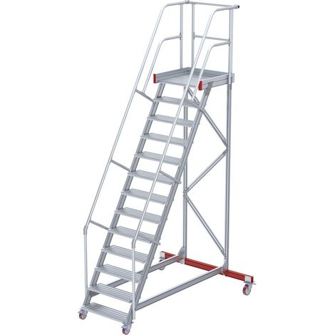 Euroline 513 Wartungsbühne 60° 800mm Stufenbreite 13 Stufen Alu gerieft