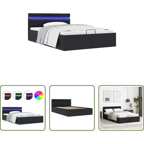 Stauraumbett - Bett mit Bettkasten Hydraulisch LED Kunstleder 120x200 cm (1/5)