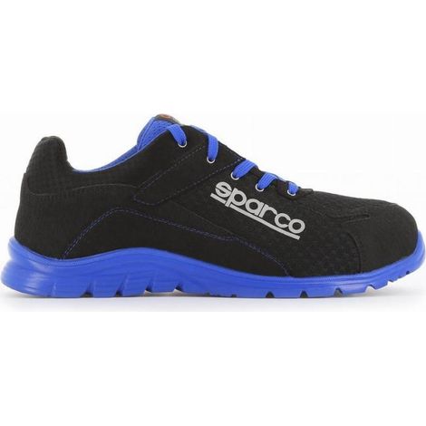 Sparco scarpa Practice Nelson calzatura di sicurezza bassa S1PL nera/azzurra Tg.36 ultra-leggera in mesh 3D traspirante con puntale Nero + Azzurro 36