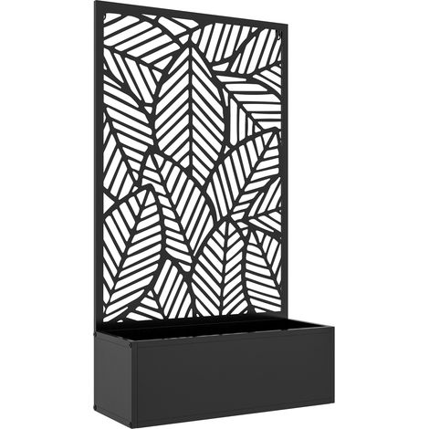 Outsunny Hochbeet Pflanzkasten, Pflanzkübel wandmontage Blumenkasten Metall, Gartenspalier 61 x 23 x 113cm für Garten Balkon Terrasse, Blumenkübel für Kletterpflanzen, Blumen
