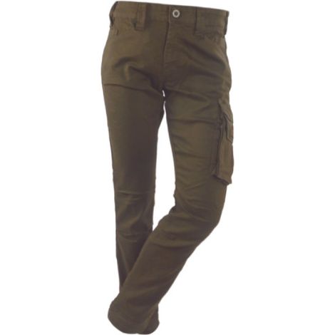 Pantalon de travail pour homme, conforme aux normes de santé et de sécurité au travail, résistant, confortable et léger, vert taille haute, style jean, Jobc Verde Rica Lewis 56 (1/5)