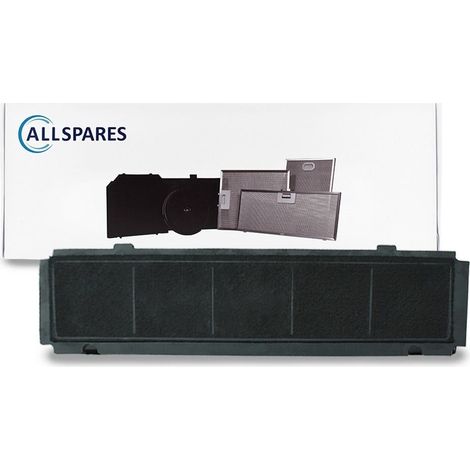Filtro de carbón AllSpares para campanas extractoras compatible con Airforce AFFCA329 / AFCFCA329 (327 x 97 x 15 mm) (1/2)