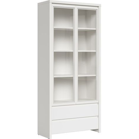 Vitrina 2 puertas 2 cajones Soren Blanca