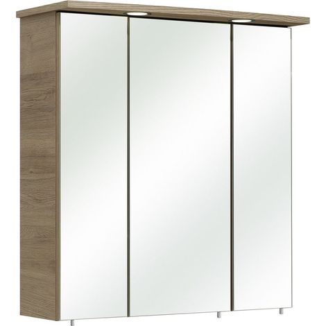 Badezimmer Spiegelschrank OSTENDE-66 in Sanremo Eiche Terra quer Nb. - B/H/T: 65/72/20cm (1/3)