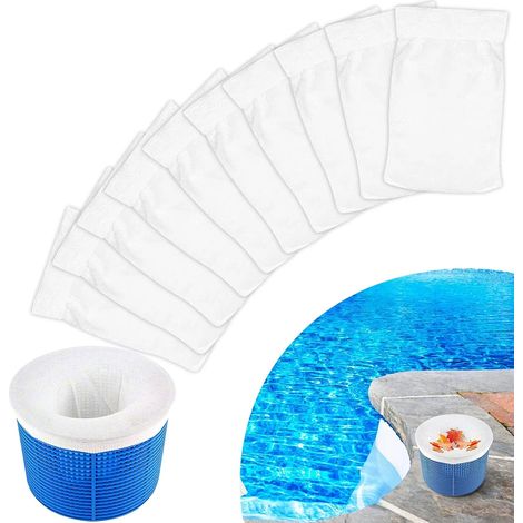 (10 pièces) Chaussettes de skimmer de piscine, chaussettes de skimmer de piscine, panier de skimmer, filtre de piscine, couvercle de filtre, préfiltre pour piscine, chaussettes de skimmer, chaussettes (1/5)